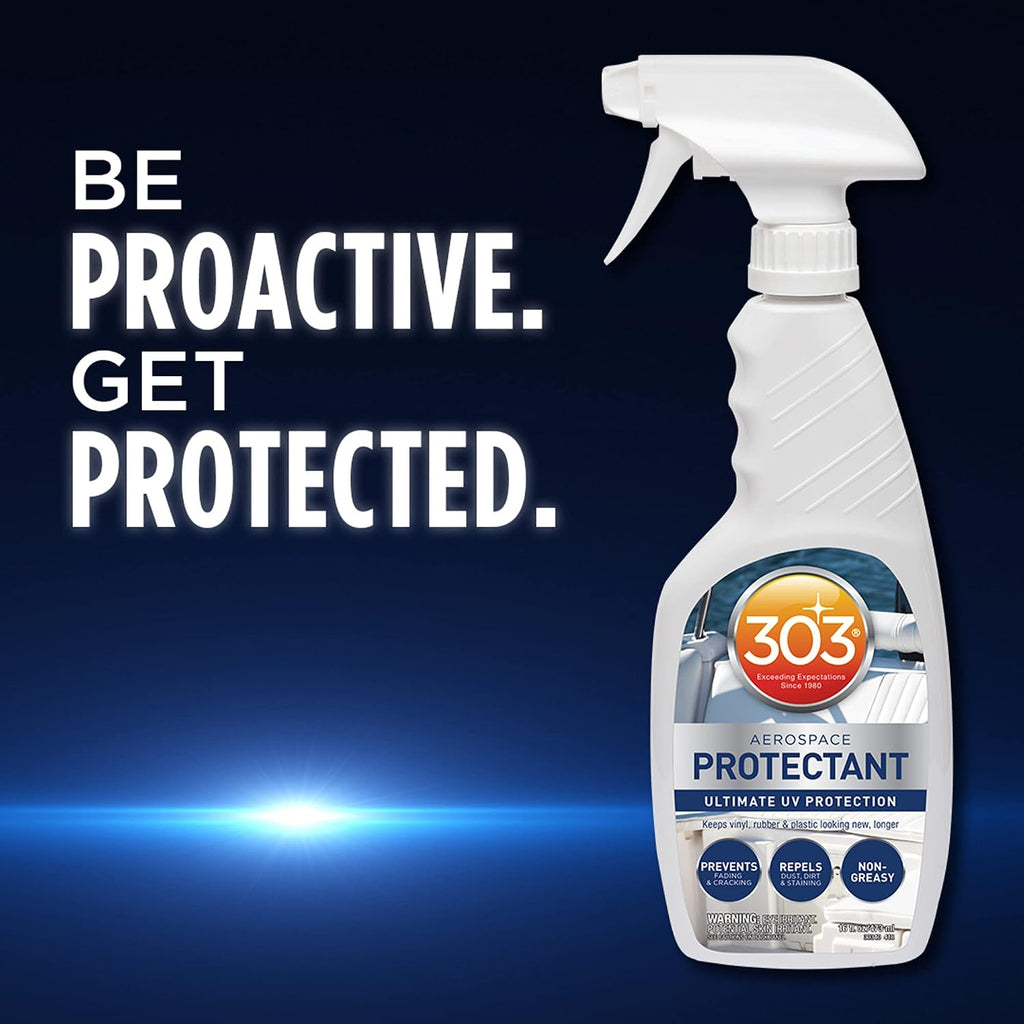 303 Marine Aerospace Protectant for Boat Vinyl, 16 oz | Provides UV protection for marine vinyl and surfaces while helping prevent fading, cracking, and staining.