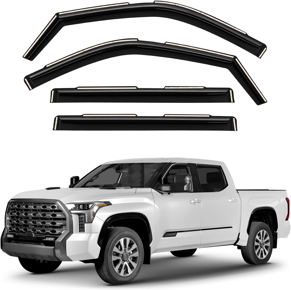 Window Deflectors Smoke Tinted In-Channel Side Window Vent Visor Deflectors