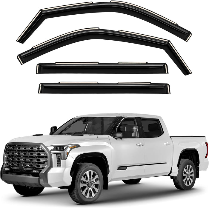 Window Deflectors Smoke Tinted In-Channel Side Window Vent Visor Deflectors (4pcs)