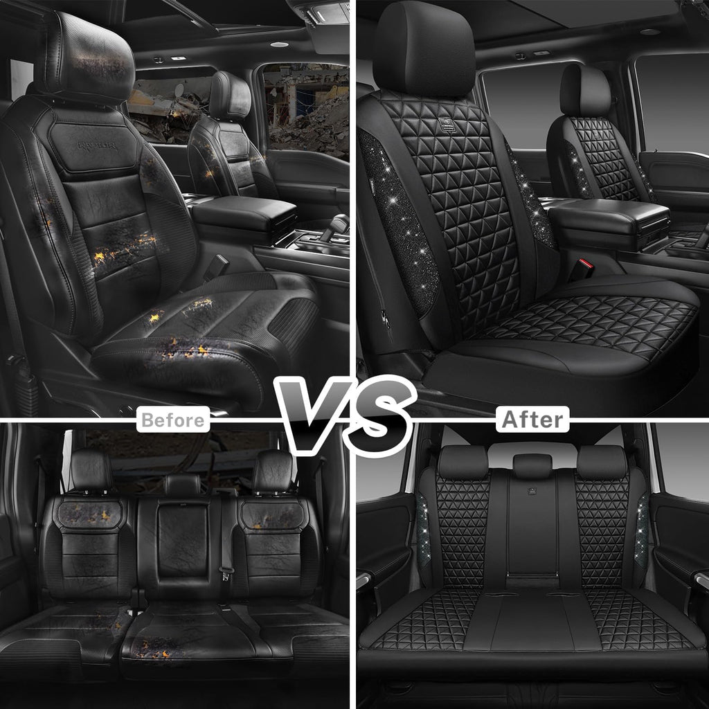 car pass bling diamond black leather car seat, package contents