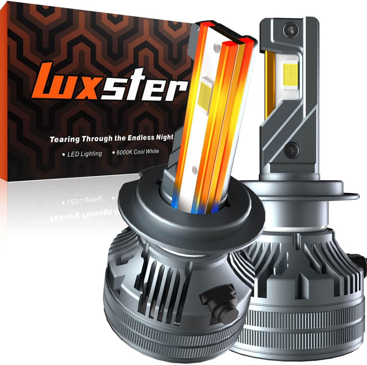 LUXSTER | Punisher H7 LED Bulbs, 40000LM Ultra Bright, Triple Copper Pipes