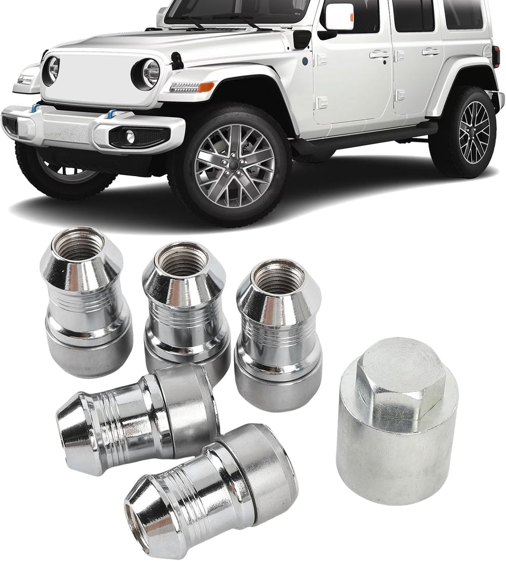 POCREATION Wheel Lock Set 82215711AA Locking Bolts Anti Theft Lug Nuts for JL JT 2018-2025