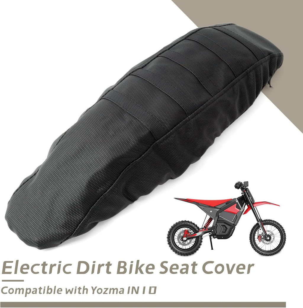 Electric Dirt Bike Seat Cover Compatible with Yozma IN10 E-Bike, Black Stripe Non-Slip Motorcycle Cushion Cover Replacement Non-Universal Easy Installation
