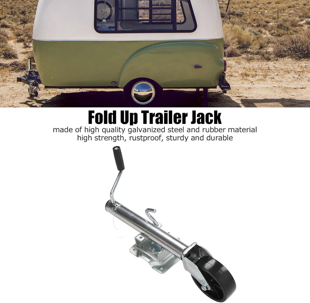 Tbest Duty Fold Up Trailer 1200lbs Trailer Tongue with 6in Wheel for RV JackFold Up is Galvanized Made of Rubber and Rustproof Height Lower Manufacturing Approx. Using.