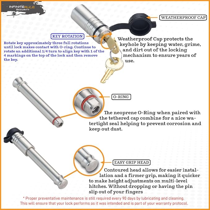 61573 | 2 Pack, Keyed Alike, Receiver Locks - Image 5