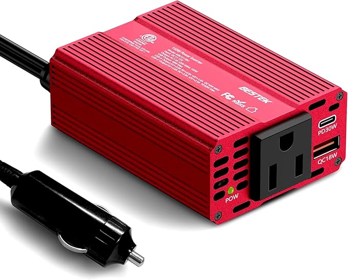 BESTEK 150W Car Power Inverter, DC 12V to 110V AC Converter Laptop Car Charger by BESTEK