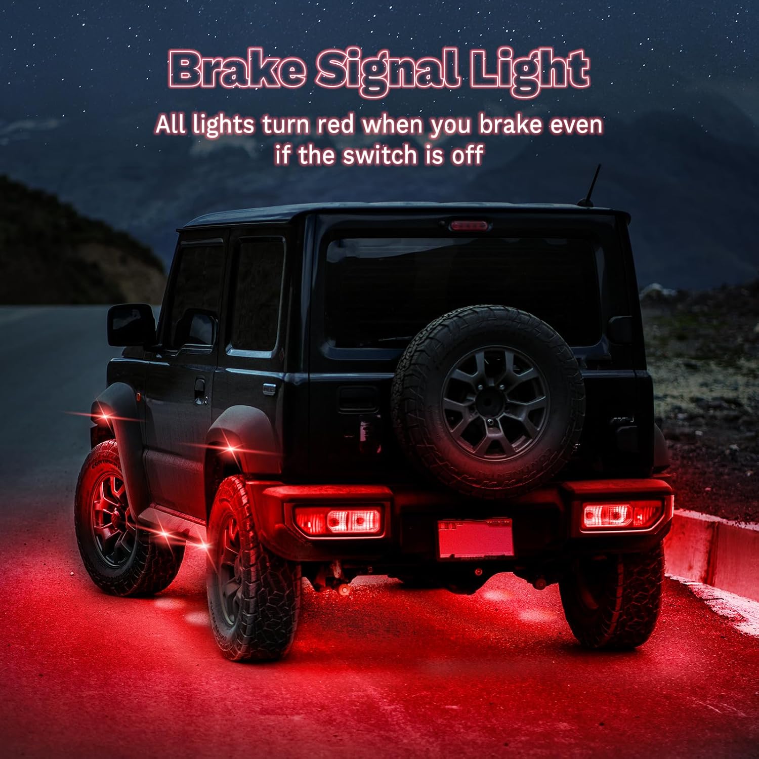 8 Pods Full Angle RGB Rock Lights Compatible with 12V Trucks Jeep UTV SUV ATV Boat Golf Cart, Waterproof, Multi-Color,Brake Light, App/Remote Control Led Rock Lights with Music Mode(Patented)