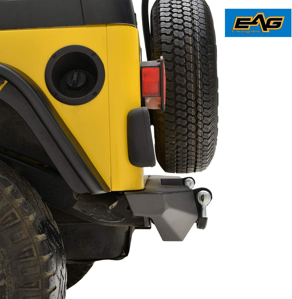 EAG Rear Steel Bumper and Hitch Receiver Fit for 87-06 Wrangler YJ TJ