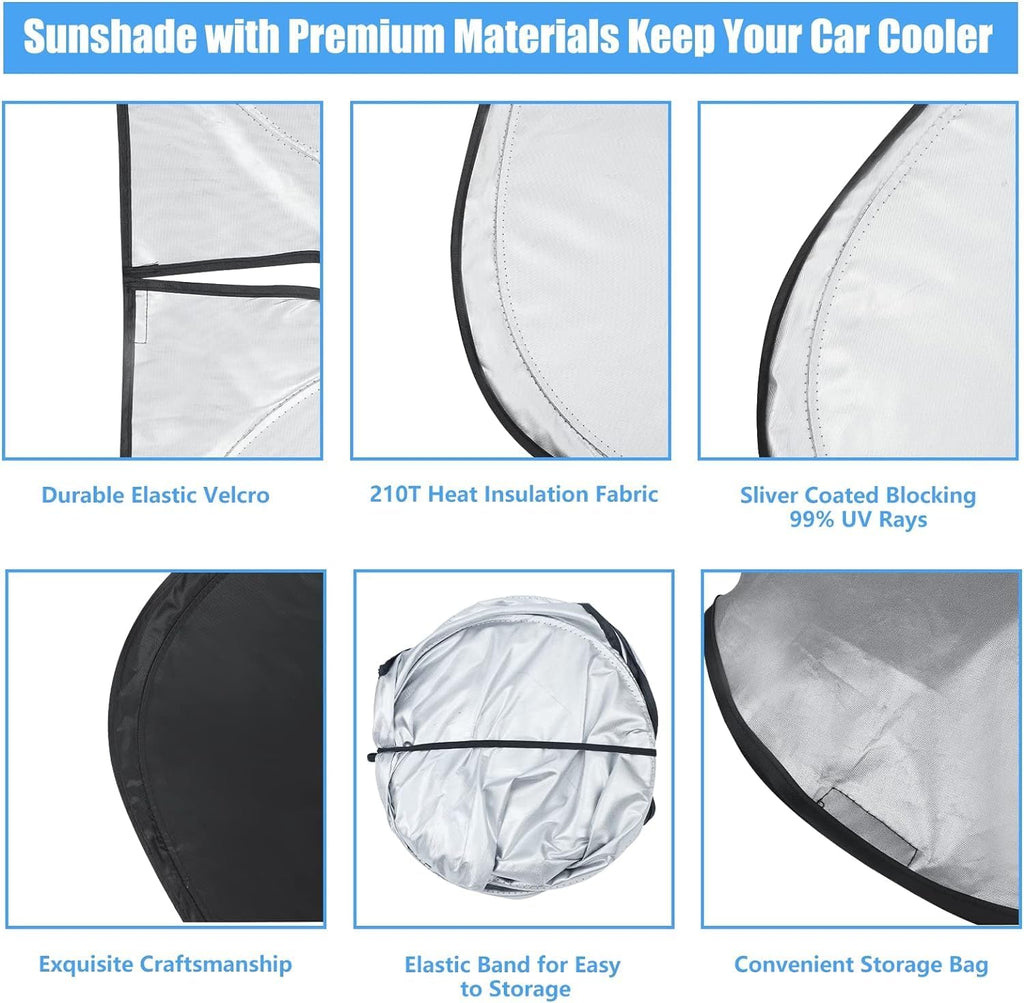 Car Windshield Sun Shade Custom Fit 2010-2026 Dodge RAM 1500 2500 3500 Truck Accessories Sunshade Foldable Sun Visor Protector Front Window Cover Fits 2Dr RegularCab, 4Dr QuadCab, CrewCab, MegaCab