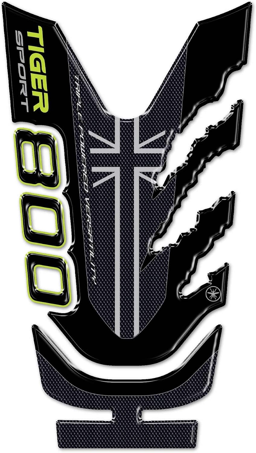 labelbike - 3D Sticker Motorcycle Tank Pad Protection and Decoration in Resin Compatible with Triumph Tiger 800 Sport 2025 - Yellow Color - Sapphire Black