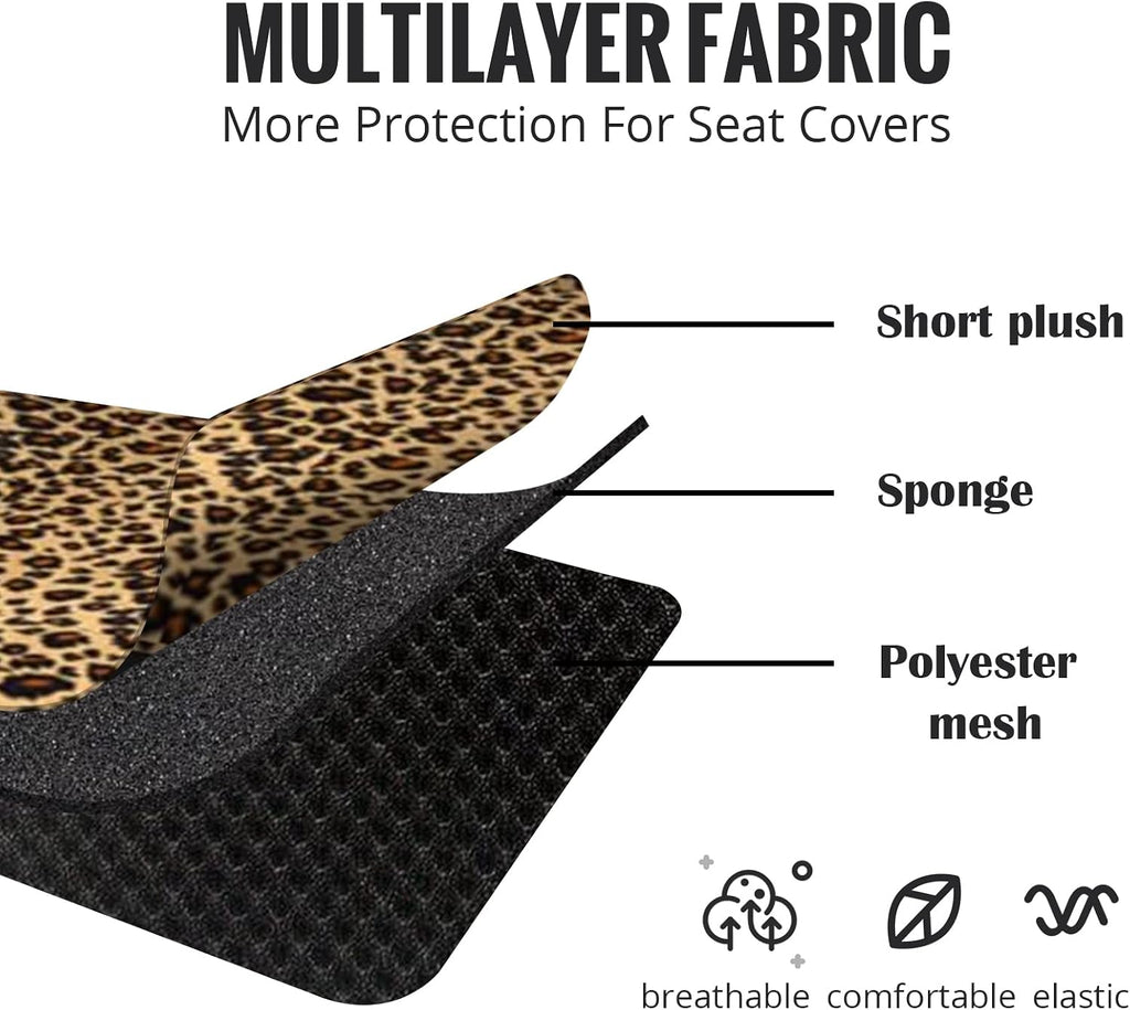 autofan leopard car seat covers full set with shown in use