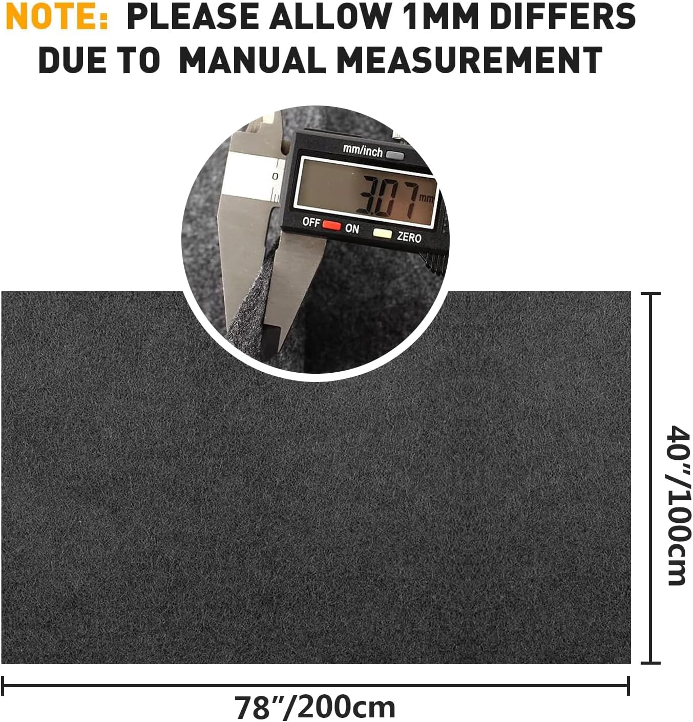 78"x40" Grey Underfelt Carpet for Speaker, Sub Box Carpet, Auto, RV, Boat, Marine, Truck, Car Trunk Felt Fabric Material