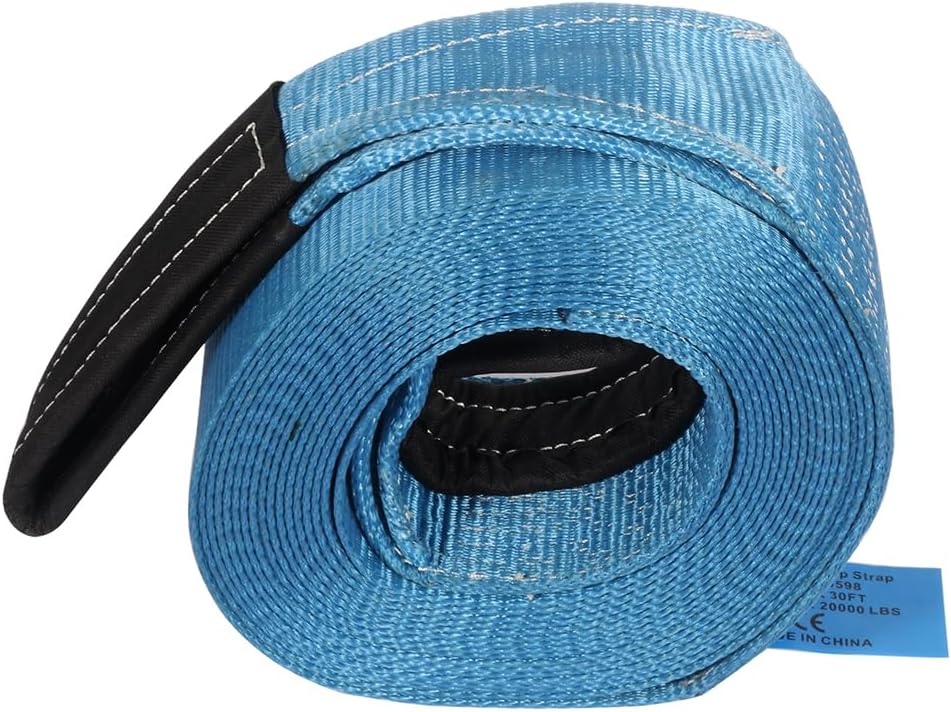 OCPTY 30 ft x 4 in Heavy Duty Tow Strap 20,000 lbs Towing Straps for Truck, ATV, Jeep, UTV, Tractor Emergency Towing Rope, Tree Saver, Winch Extension 1Pcs