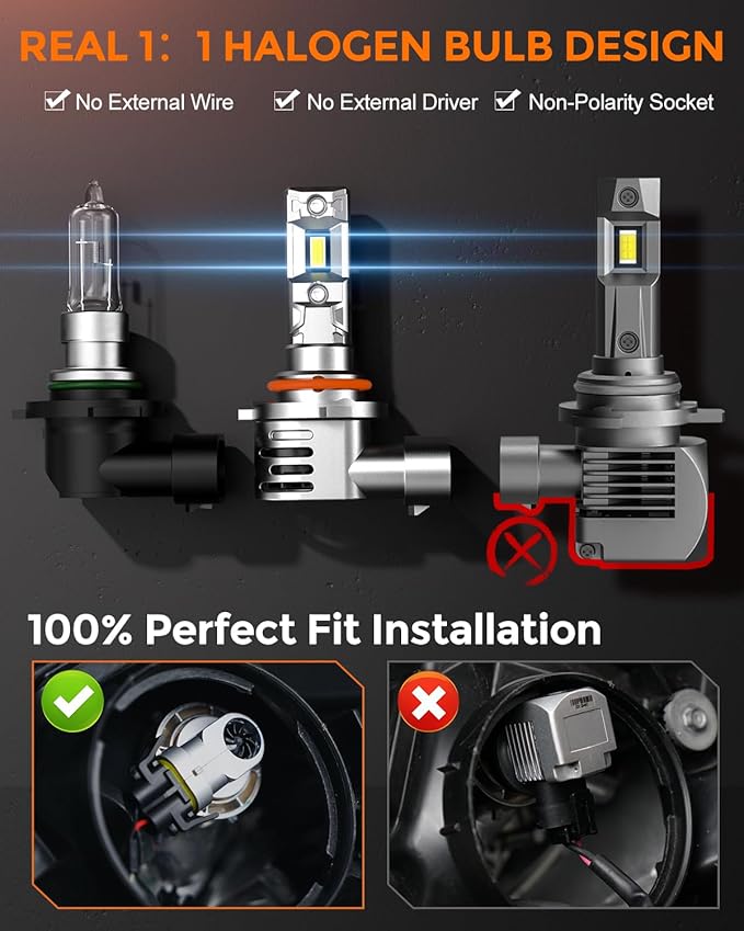9005 9006 Fog Light Bulb Combo 80000lm 800% Brightness Real 1:1 Mini Size Design - Image 3