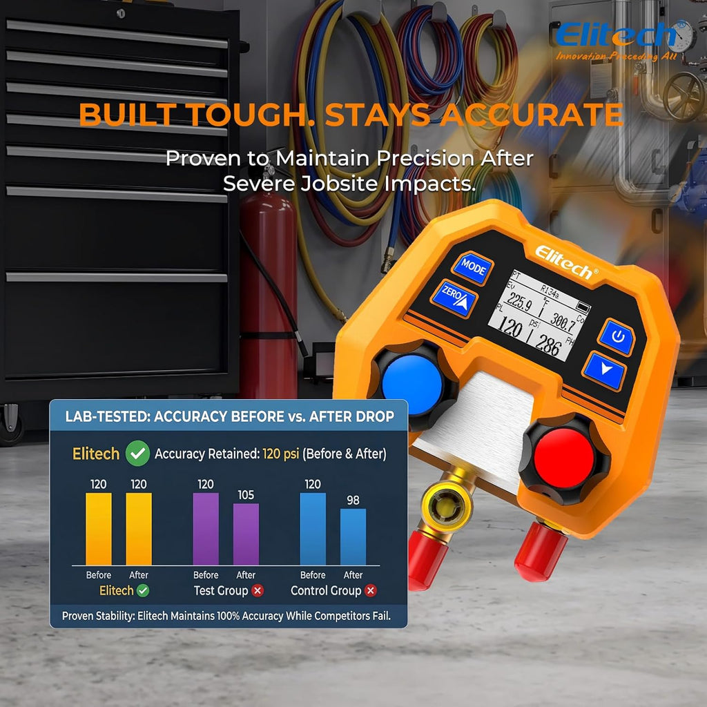elitech hvac digital manifold gauge set dmg-2se with, package contents