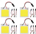 YM E-Bright 4-Pack White Led Panel Dome Light Lamp, COB 48-SMD Led Interior Car Lights Auto Dome Lights Interior with T10 /BA9S/ Festoon Adapters, DC-12V