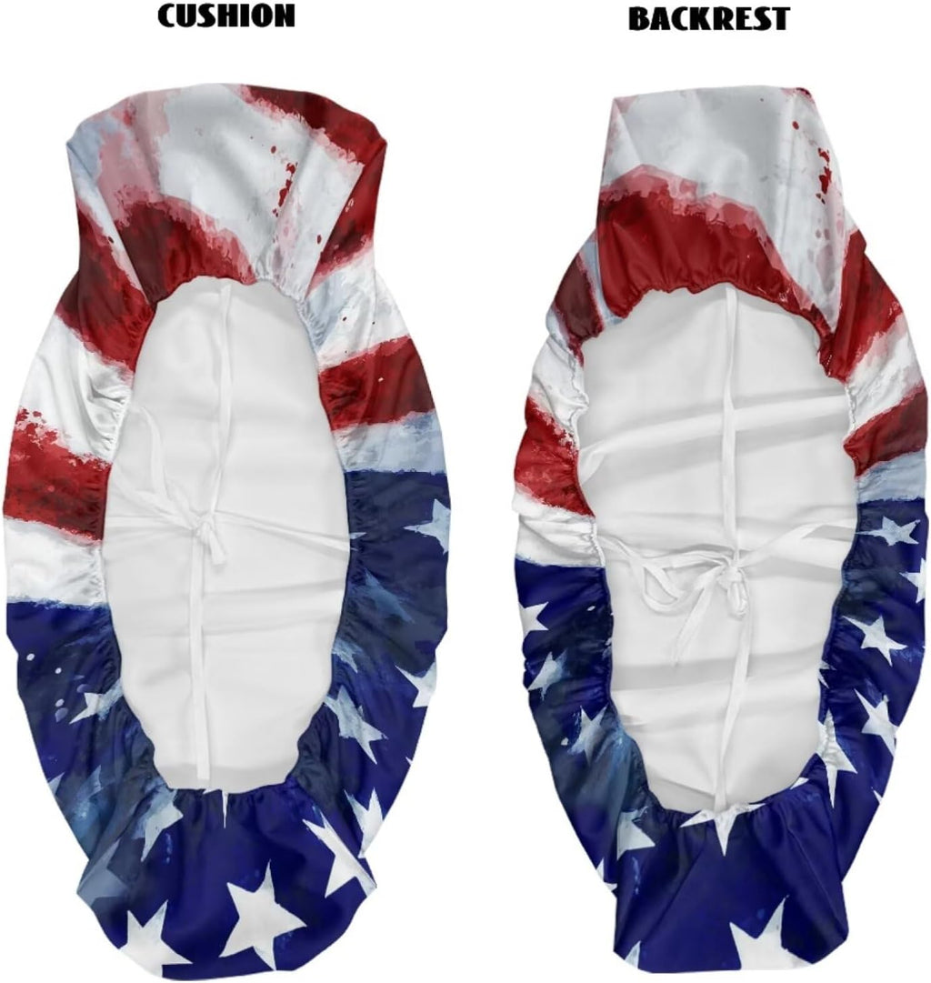 Poceacles Mule UTV Seat Cover Patriotic Decoration UTV Accessory Farm Vehicle Decor, Compatible with Kawasaki Mule 3000 3010 3020 4000 4010 2001-2023 2025, Stars and Stripes