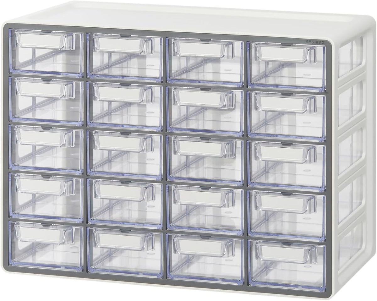 blue ginkgo 20-drawer storage cabinet organizer, grey, made, main product view