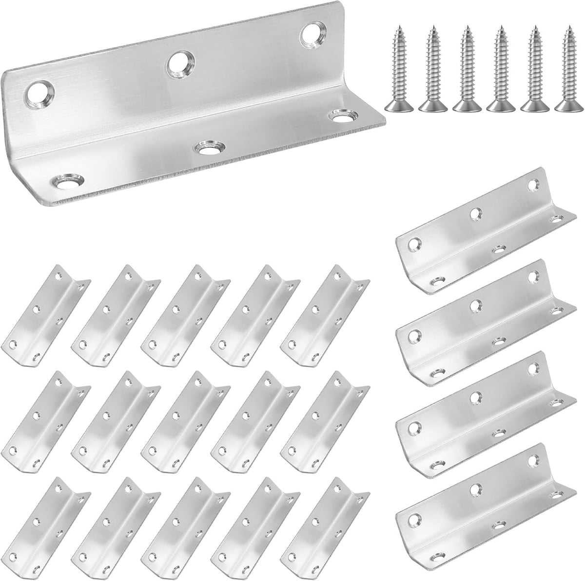 4" silver heavy duty shelf brackets, 100mm length, main product view