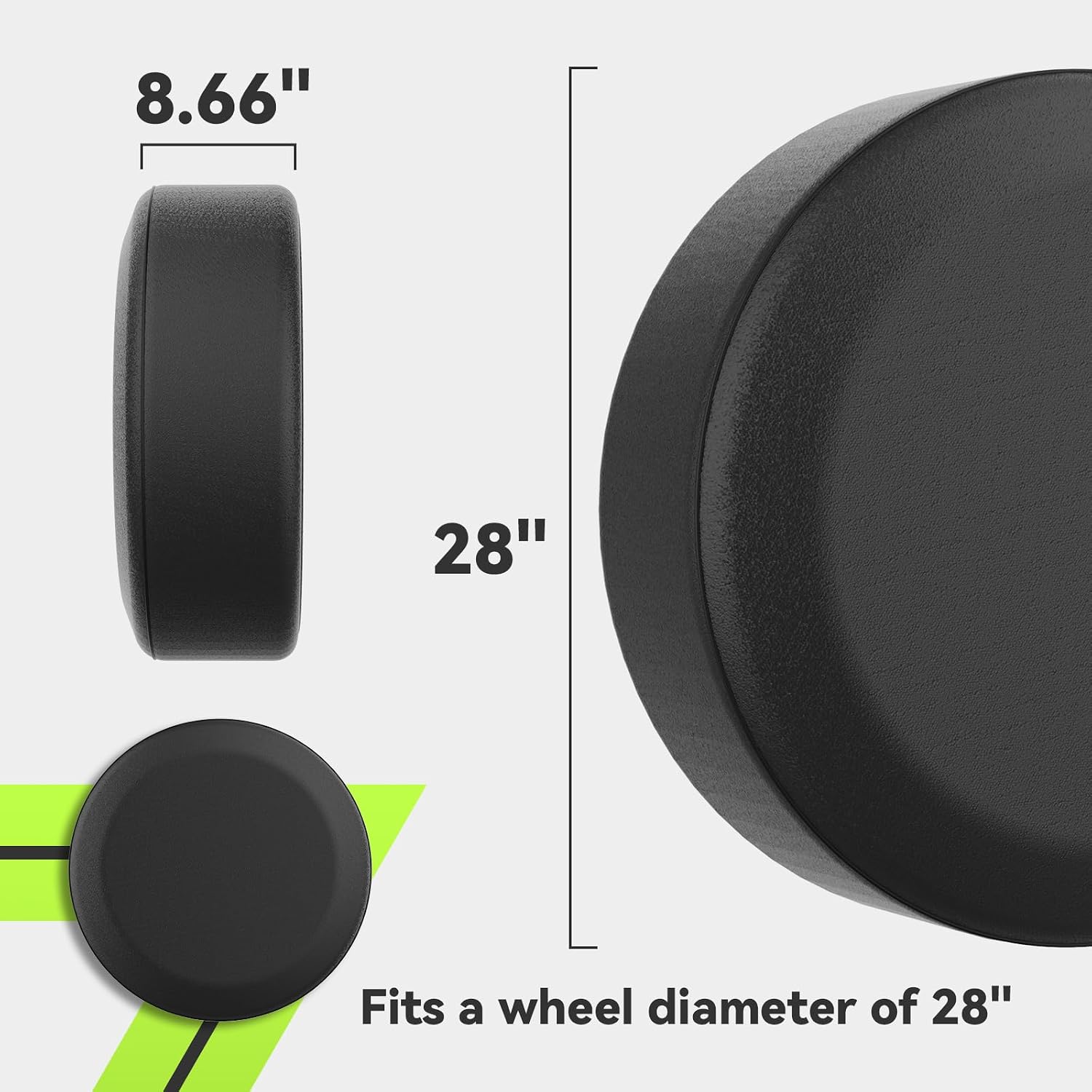 RVMATE RV Tire Cover Fits 28" Diameter Tire, Waterproof Anti-UV Black Spare Tire Cover for Truck/Trailer/SUV/Jeep, RMSTC28