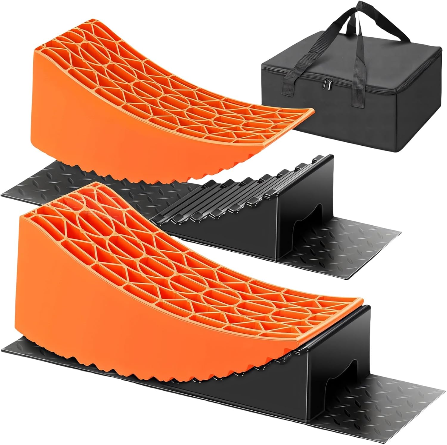 Vehicle Leveling Blocks ABS Wheel Chocks for Stabilization and Anti Slip on Uneven Grounds ABS Leveling Blocks