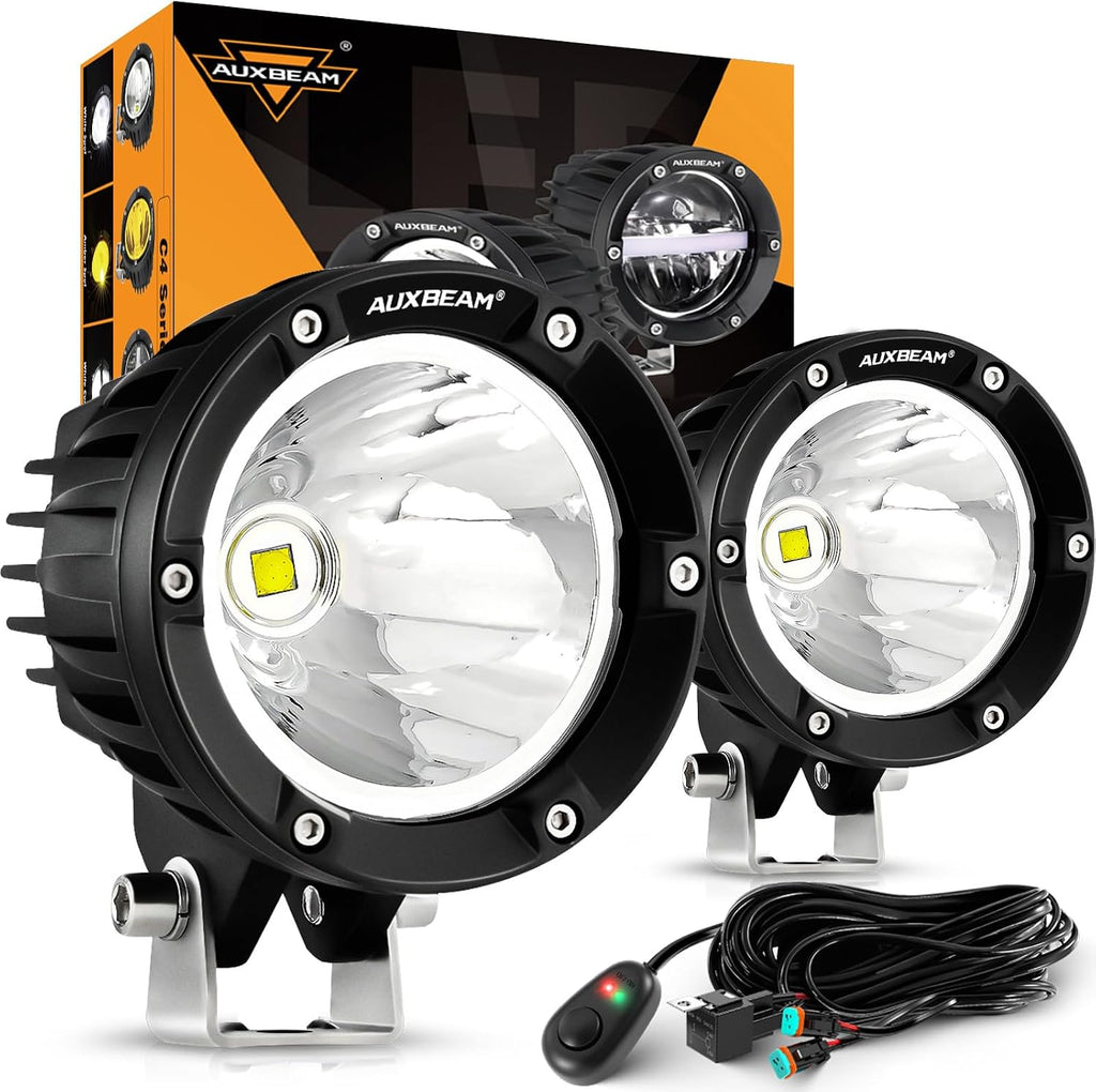 auxbeam c4 series 4 inch round led pod, main product view