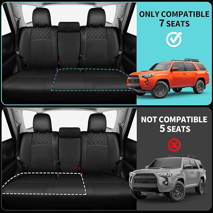 Seat Covers for Toyota 4Runner 2011-2024, Faux Leather Car Seat Cover Full Set - Image 5