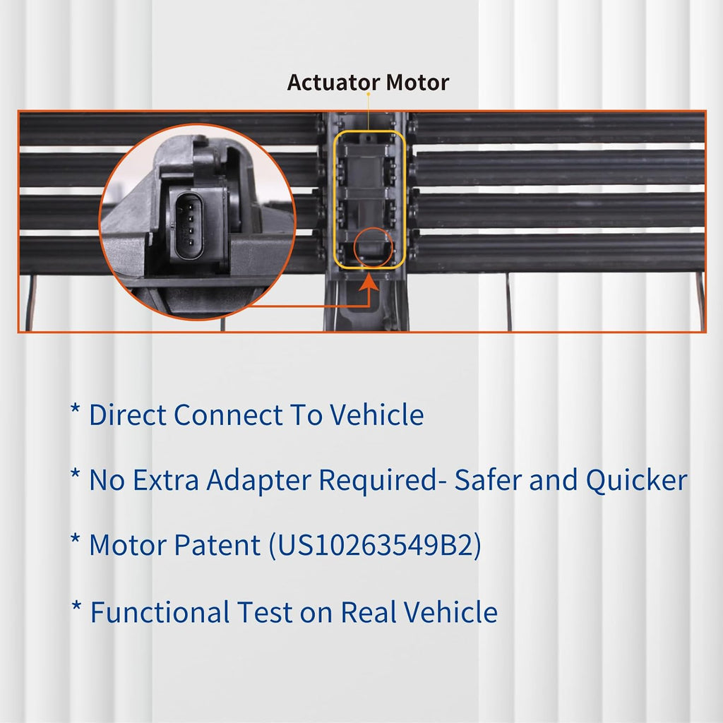 TYG (CAPA Certificate) Active Grille Shutter w/Motor for 2016-2018 Nissan Altima Sedan, 2015-2023 Murano, Replacement for 62330-5AA0A NI1206102