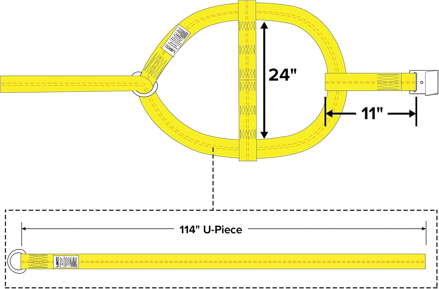 US Cargo Control Adjustable Tow Dolly Strap, 2 Inch Top Strap, Flat Hook End, Great for Tow Dolly Car Hauling, 3,333 Pound Working Load Limit, 24 Pack