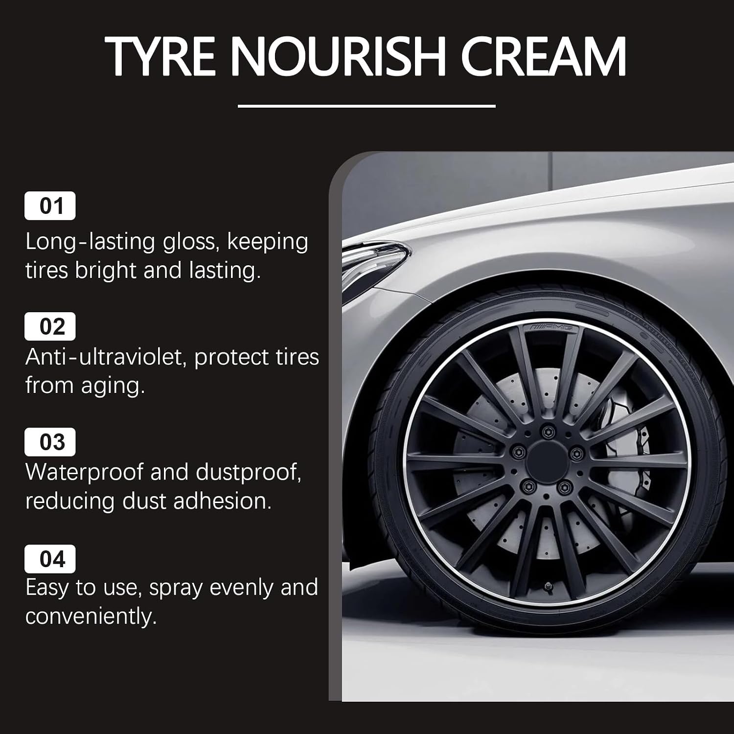 Tyre Nourish Cream - New 2026 Car Tire Ceramic, Powerful Wheel Cleaning Refurbish Wax, UV Protection and Waterproof Coating, Designed to Enhance Vehicle Aesthetics Efficiently (2 PCS)