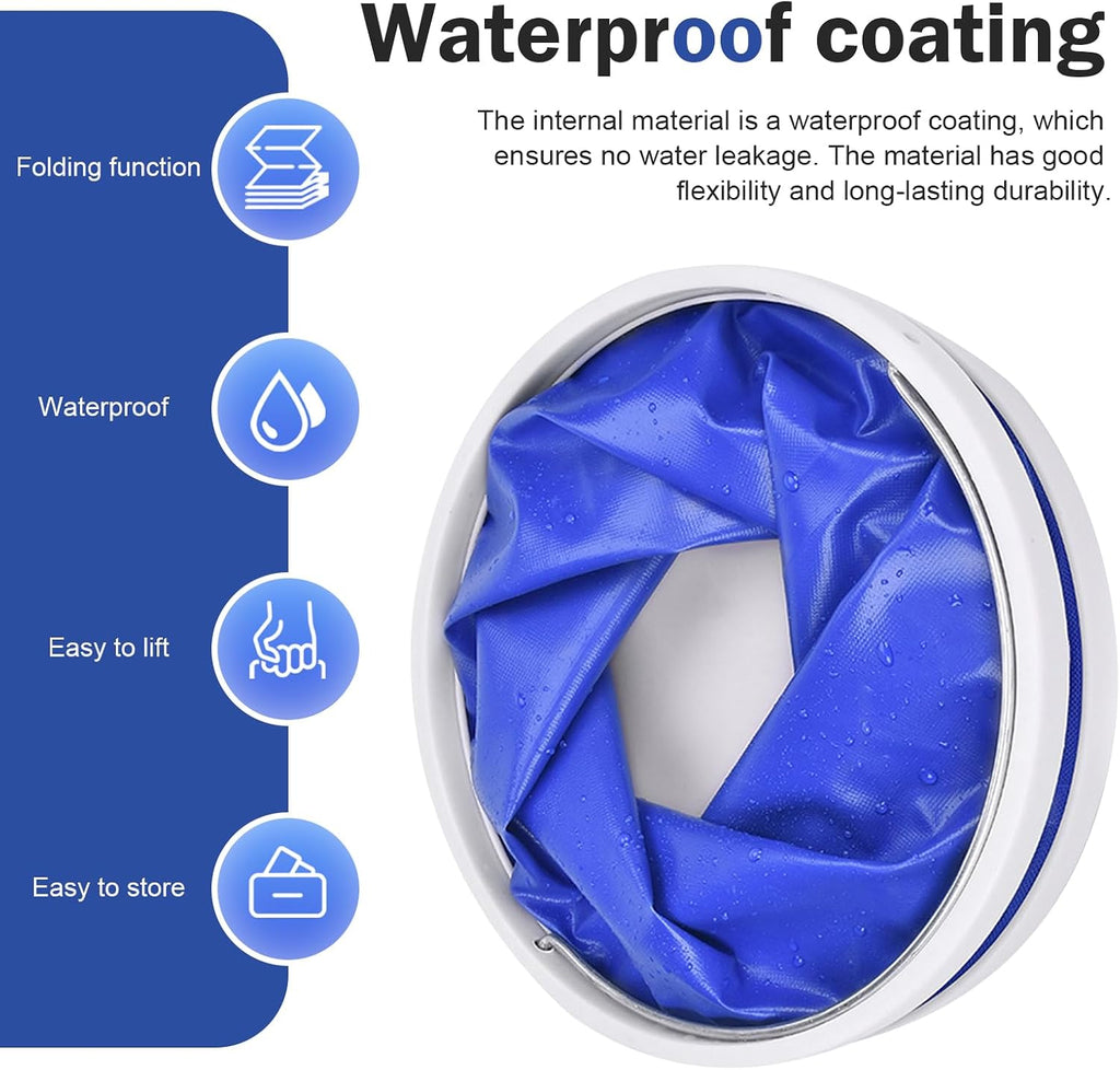 Car Collapsible Water Bucket, Vehicle Portable Water Container, Waterproof Fabric Pop Up Bucket for Car Washing, Camping & Emergency Water Storage (9L)