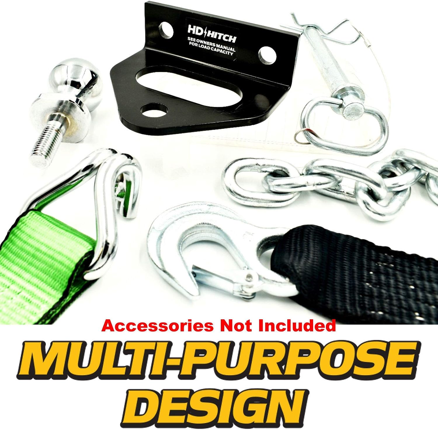 Universal Tow Hitch 1/4"(6mm) Thick Heavy Duty Steel Fits Exmark Lazer-Z Next LazerZ X Series, Toro ZMaster Hustler Super Z FasTrak Sport X One ZR7 Z4 Mini Z ATZ Zero Turn Mower, Hardware Included