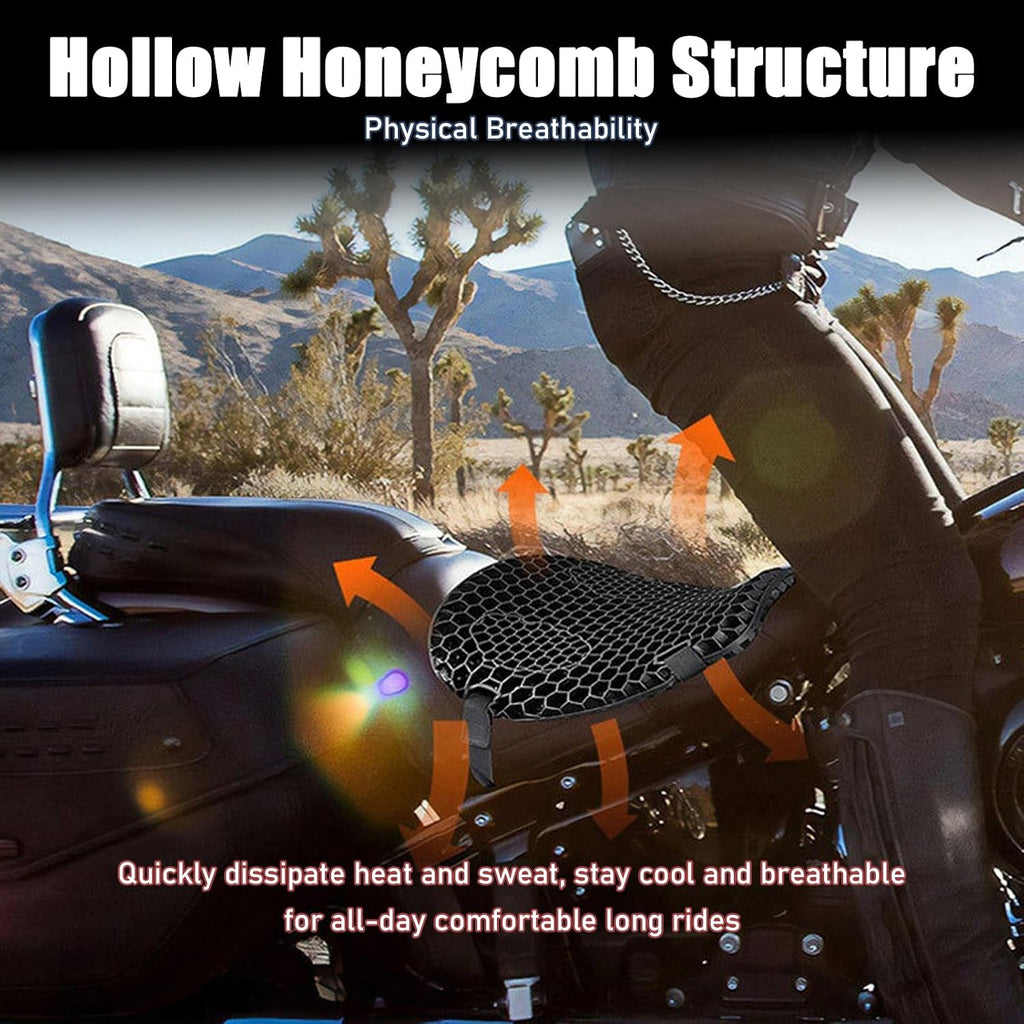 Motorcycle Seat Cushion for Honda ADV150 2021-2023, 3D Honeycomb TPE Gel Seat Pad, Breathable and Non-Slip Shock-Absorbing Seat Cover, Pressure-Relief Design