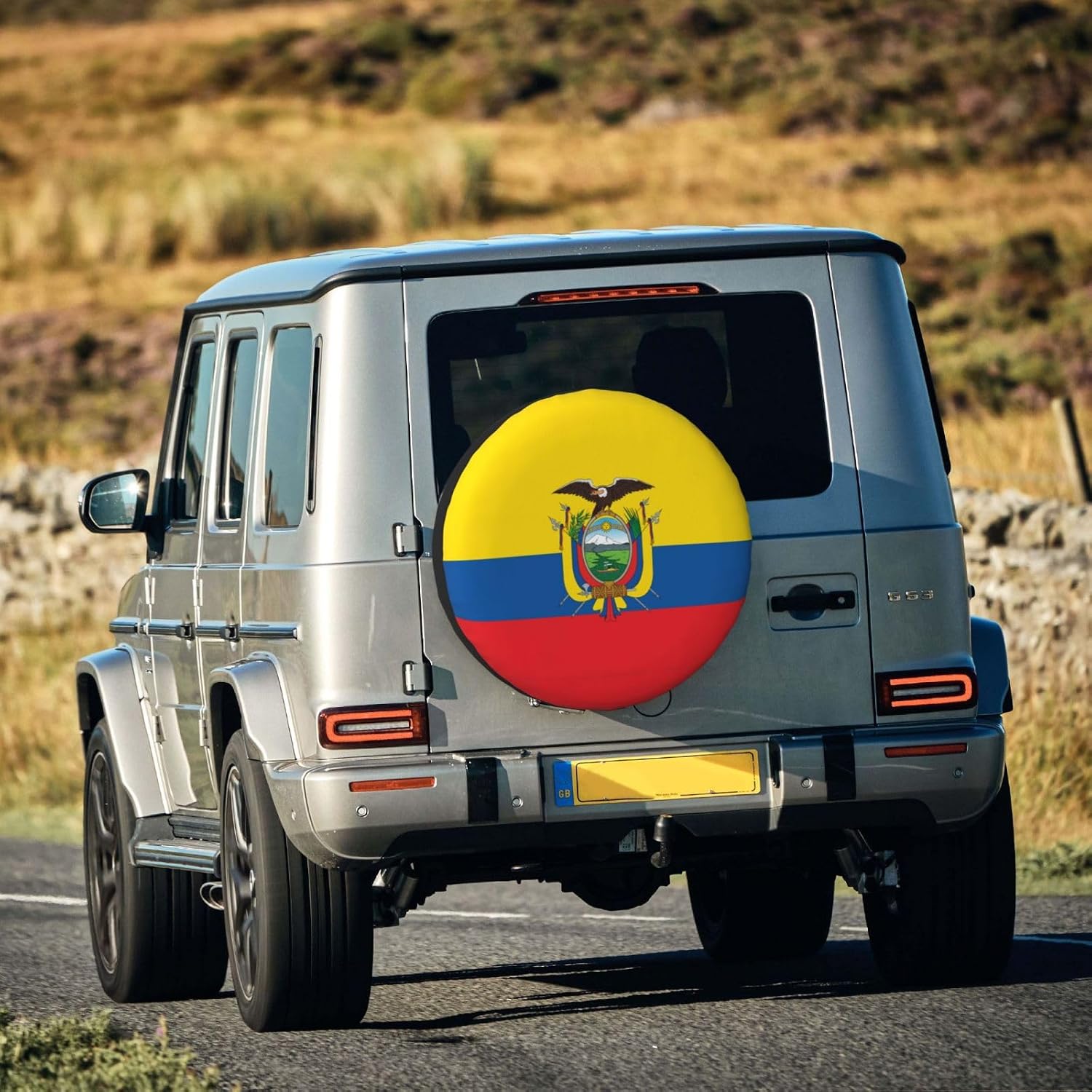 Flag of Ecuador Print Universal Spare Tire Cover for RV, Jeep | Wheel Protector Fits Rv, Trailer, Jeep, Shield Tires From Sun, Dirt And Rain For Outdoor Storage