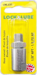 LockNLube LNL231 1/8" NPT In-Line Grease Hose Swivel - Fits all brands of manual grease gun