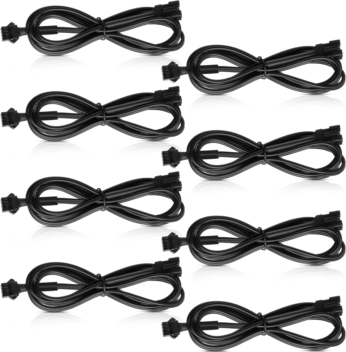 Kanayu 8 Pcs 60 Inch 4 Pin RGB LED Accent Multicolor Light Extension Cable Wire Cord Set for LED Motorcycle ATV Car Multicolor Neon Strip Trucks Rock Light