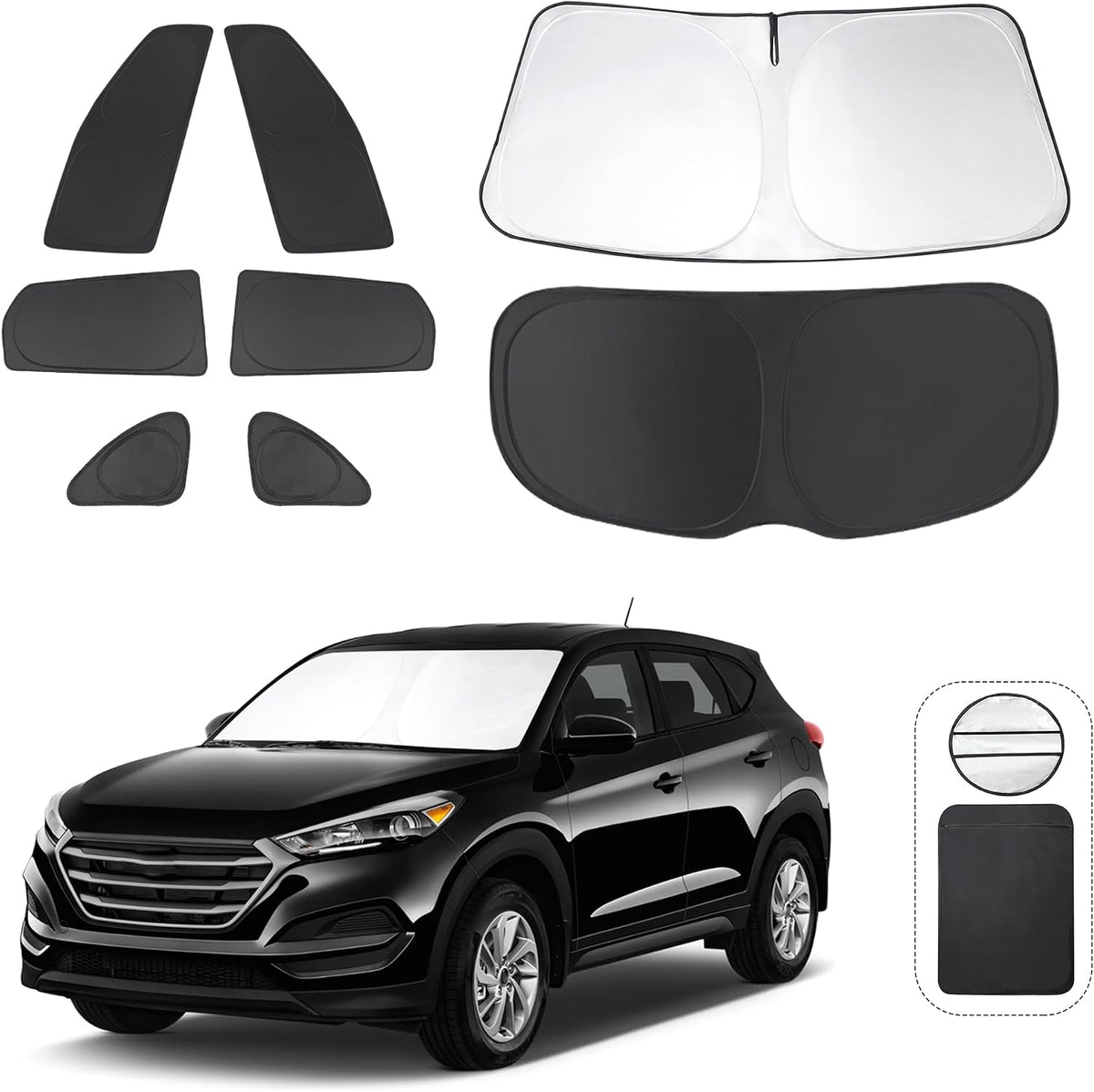 TINGLU Window Shades for Hyundai Tucson 2016-2021 Accessories Car Side Full