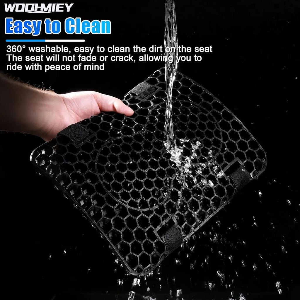 Motorcycle Cushion, Motorcycle Shock Absorbing Cushion, with Hollow Structure, Breathable Mesh Cover, Elastic Gel, Pressure Release, High Resilience TPE