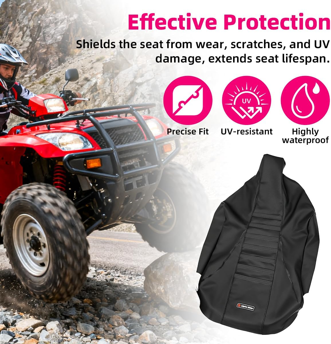 MOTOQUEEN for Suzuki LTZ 400 Z400 2003-2008 ATV Seat Cover Seat Protector - Black