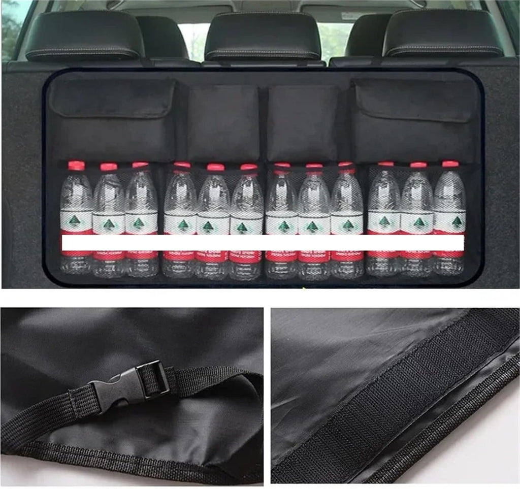 Universal Car Truck Bag Rear Seat Storage Organizer Large Capacity Loading Mesh Support Pocket(Upgraded A)
