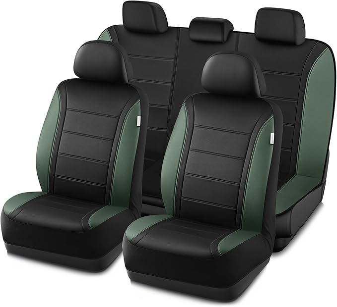Road Comforts Leather Seat Covers, Breathable Car Seat Covers Full Set by RoadComforts