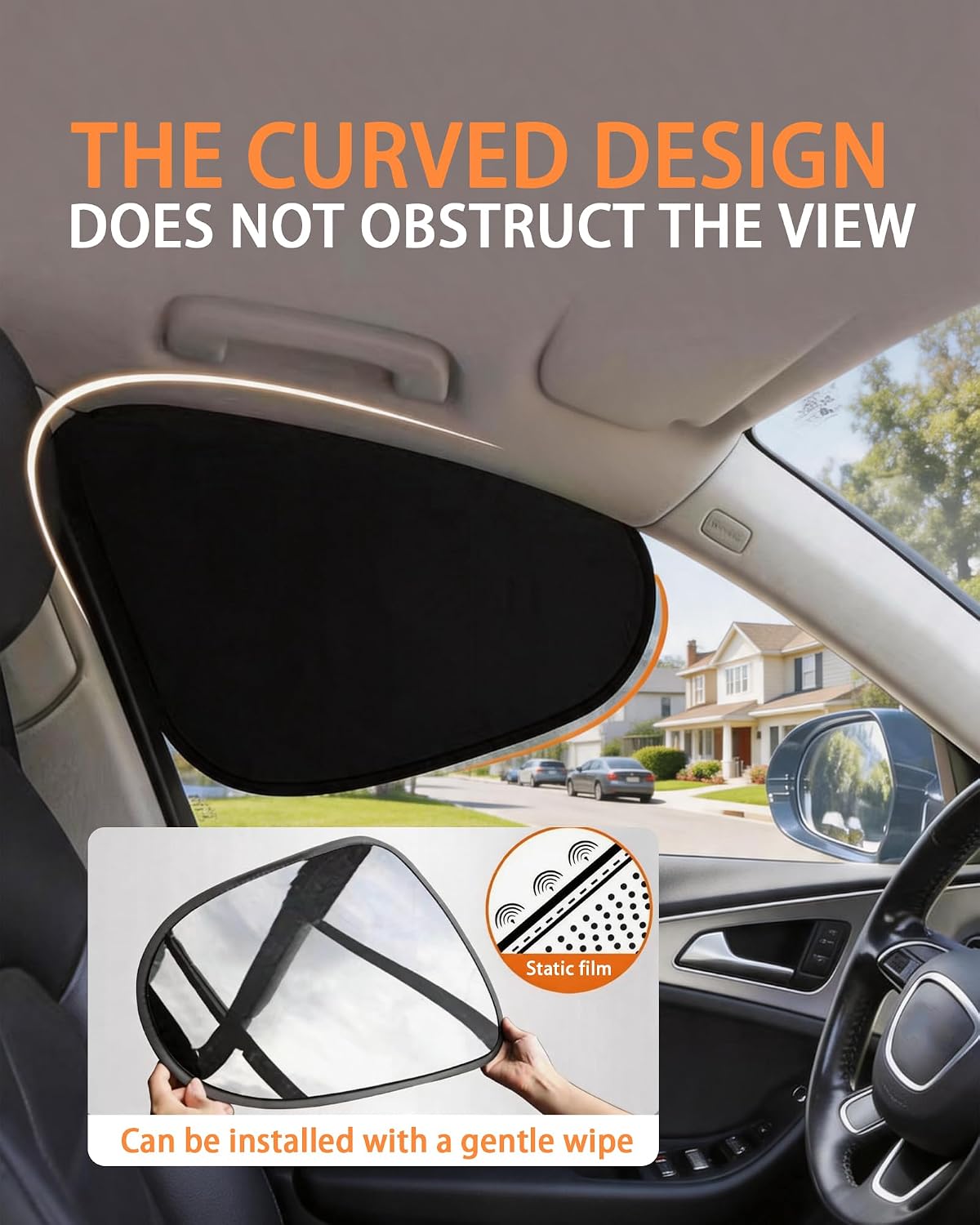 4-Pack Car Window Shades – Static Cling Side Window Covers for Solar Light Filtering, Automobile Sunshade Set for SUVs, Trucks & Sedans