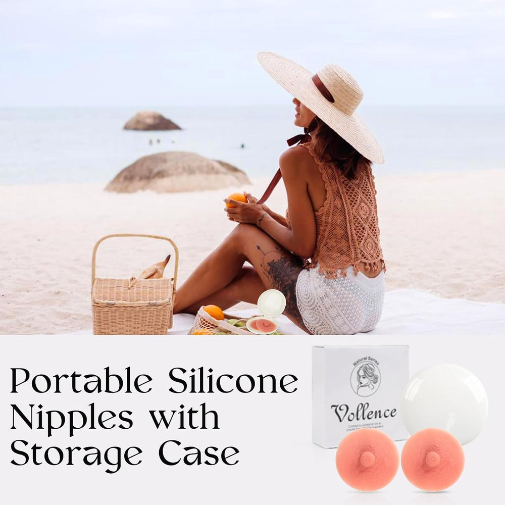 Vollence 6cm Adhesive Silicone Nipples,Reusable Attachable Silicone Nipple