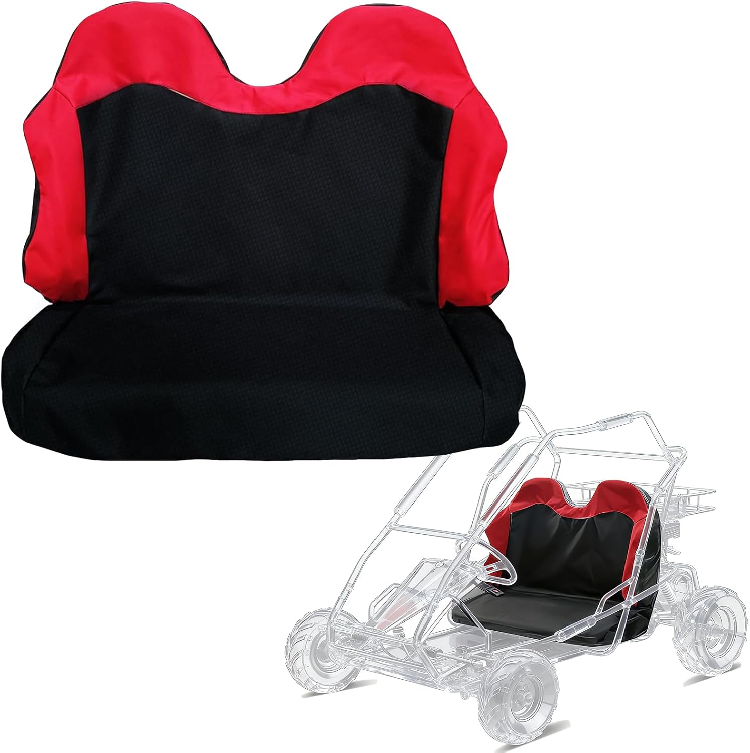 QYMOTO Coleman KT196 Go Kart Seat Cover,CK196-T 200GK Bench Double Seat Cover Heavy Duty Waterproof Sratch-Resistant Protect The Seat from Wear and Tear Go Kart Accessories