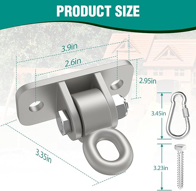 BETOOLL Swing Hangers with Bearing, Heavy Duty Porch Swing Hanging Kit - Image 5