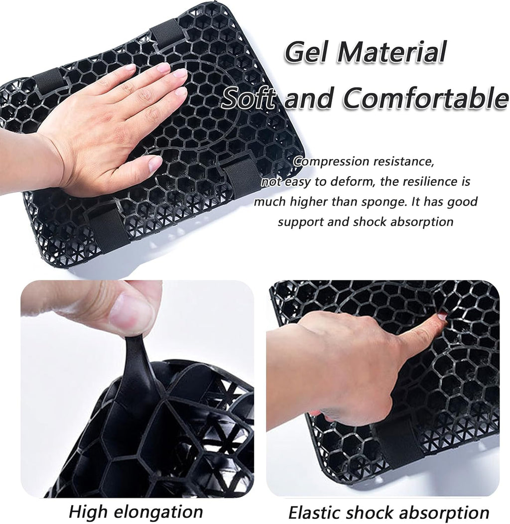 Motorcycle Gel Seat Cushion for Kawasaki KLR 650 1987-2020 2021 2022 2023 2024, Absorption Breathable Motorcycle Gel Seat Pad, Motorcycle Seat Cushion with Seat Cover for Long Rides