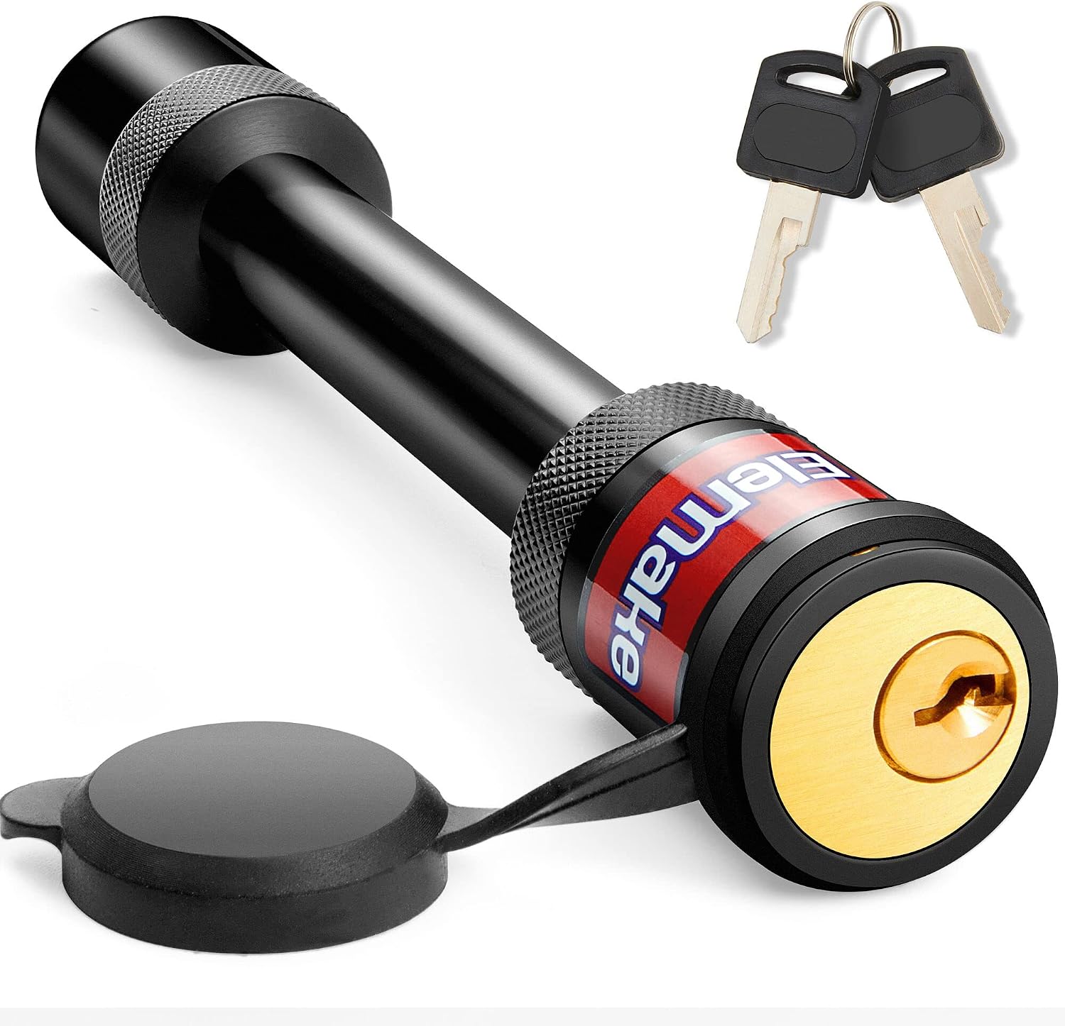 Hitch Pin Lock - Trailer Hitch Lock 5/8" Pin Tow Receiver Lock, Anti-Rust Brass Core Extra Long 3-1/2" Effective Length for Class III-V Receivers (2", 2-1/2"), Heavy Duty 20,000 LBS Towing