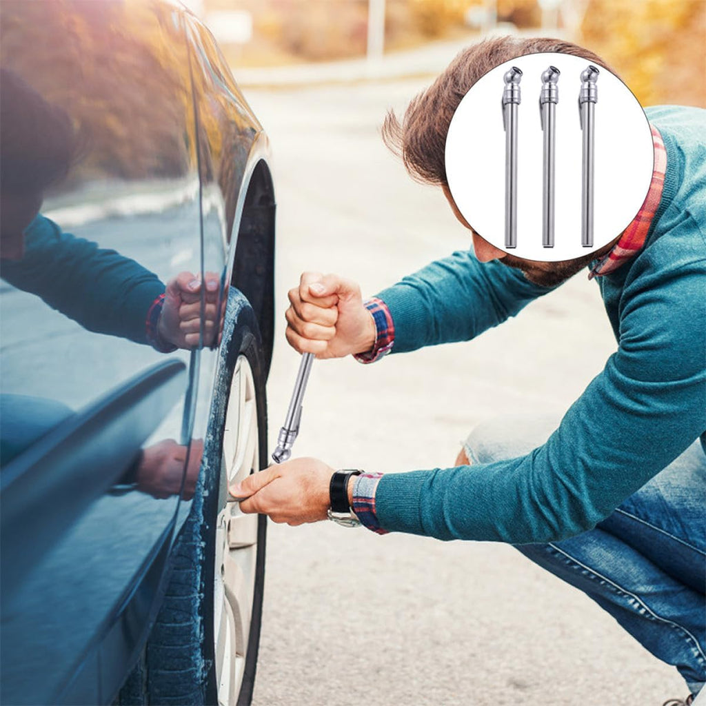 Car Tire Pressure Pen 5pcs Portable Auto Tire Pressure Gauge Silver for Vehicle Maintenance and Repair
