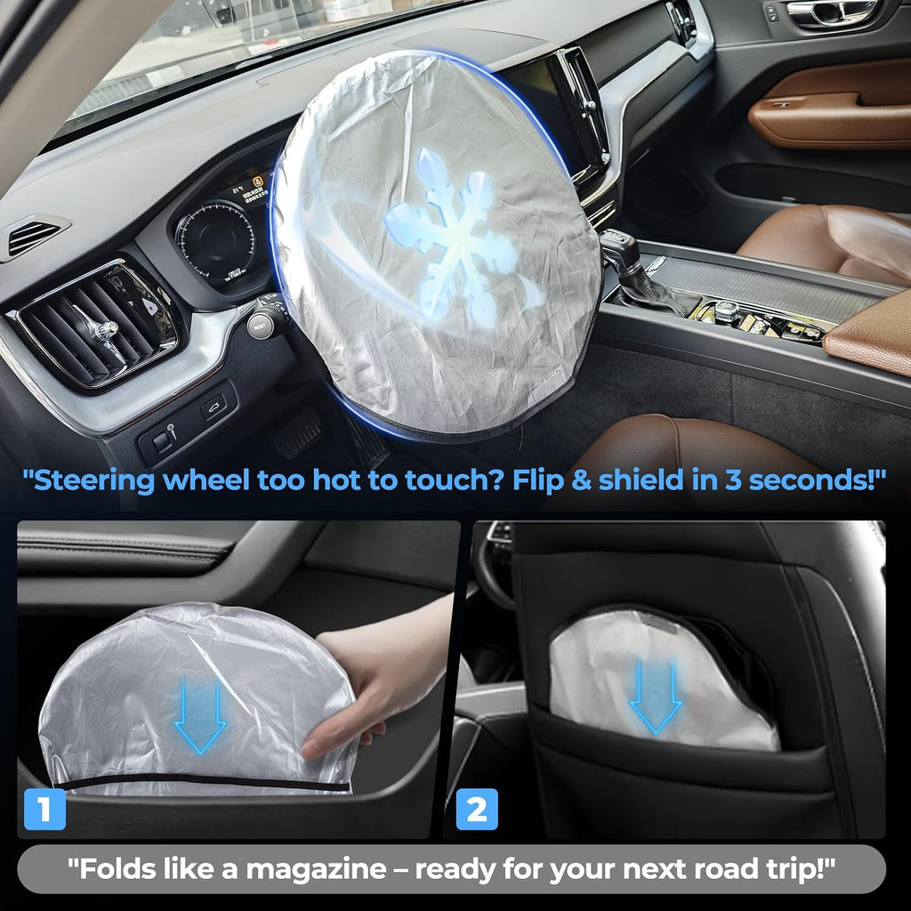 Windshield Sun Shade Compatible with Toyota Rav4 2019-2025,Front Window Custom Fit Car Accessories Foldable Sun Visor,Shield Protector UV Rays