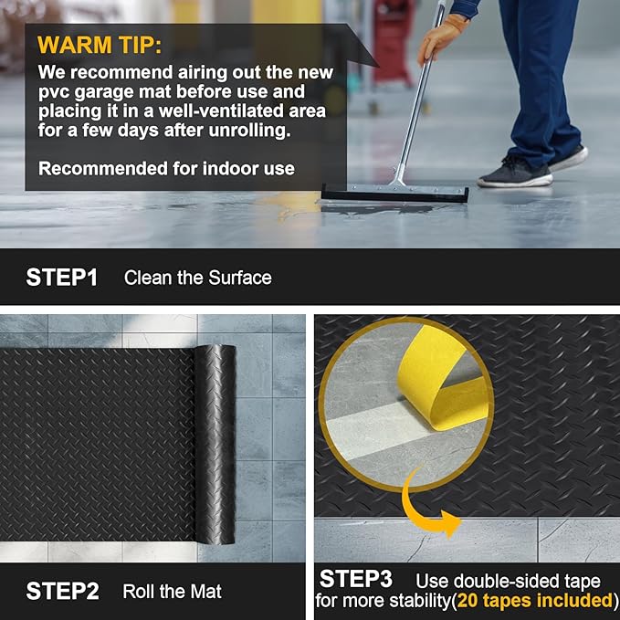 7.5x25 FT Garage Floor Mat, 2.8mm Thickened Flooring Roll - Image 7